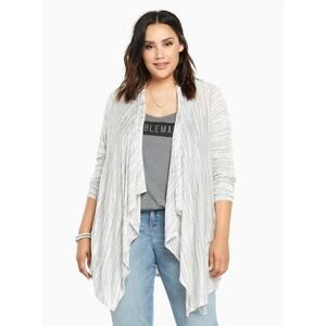 Torrid Space Dye Sleeve Drape Open Front Long Cardigan Sweater‎ Size 1